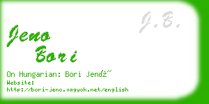 jeno bori business card